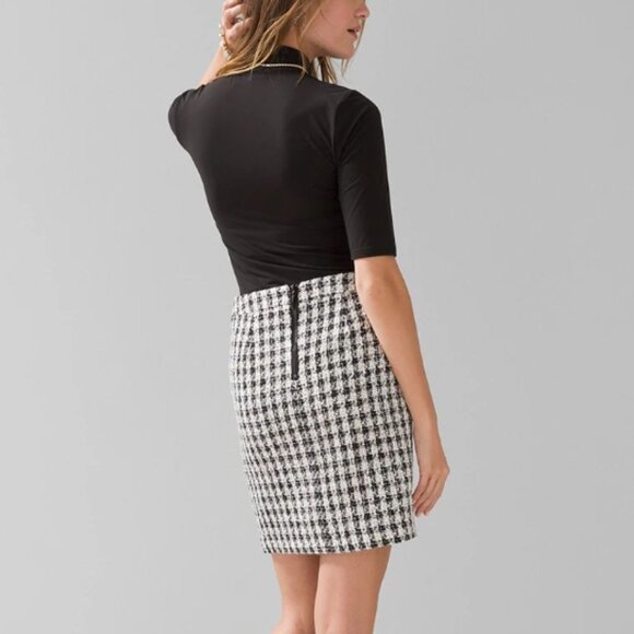 WHBM Houndstooth Checkered Boot Pencil Skirt - Picture 8 of 13